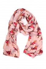 Hayley bird scarf pink                 